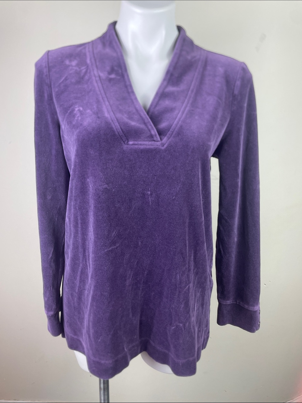 Talbots Purple Velour V-Neck Tunic
